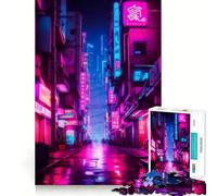 Alley Purple Jigsaw Puzzle 1000 Piece Mind Train Fun Burr Free Clean Cut Pieces Absorbing Activity for Quiet Nights (38x52cm)