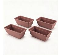 ALLEZ - 4pcs Trough Planter Black - Window Box Planter, Plants Flower Long Pot - Indoor Outdoor Rectangular Planters - Durable Trough Planters For Herbs, Shrubs, Window Sill Pots 60cm (4, Terracotta)