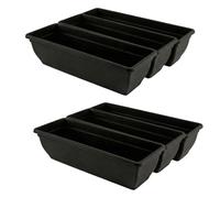 ALLEZ - 6pcs Trough Planter Black - Window Box Planter, Plants Flower Long Pot - Indoor Outdoor Rectangular Planters - Durable Trough Planters For Herbs, Shrubs, Window Sill Pots 60cm (6, Black)