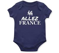 Allez France Babygrow Babies Vest Française Nations Football Rugby French Supporter, 12-18 Months, Navy