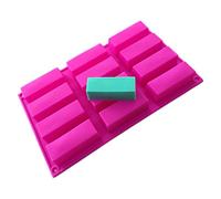 Allforhome™ 12 Oblongs Rectangle Bar Silicone Cake Baking Mold Cake Pan Muffin Cups Handmade Soap Moulds Biscuit Chocolate Ice Cube Tray DIY Mold