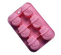 Allforhome 6 Christmas SnowMan Muffin Cups Handmade Soap Moulds Ice Cube Tray DIY Mold Silicone Cake Baking Mold Cake Pan