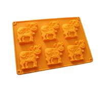 Allforhome 6 Cows Silicone Cake Baking Mold Cake Pan Handmade Soap Moulds Biscuit Chocolate Moulds Muffin Cups