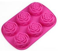 Allforhome 6 Rose Silicone Cake Baking Mold Cake Pan Muffin Cups Biscuit Chocolate Handmade Soap Moulds