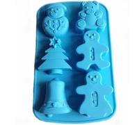 Allforhome(TM) 6 Cavities Christmas Bell Sknowman Tree Silicone Cupcake Baking Mold Soap Molds Polymer Clay Muffin Cups Craft DIY Mold