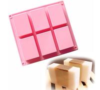 Allforhome (TM) 6 cavity Plain Basic Rectangle Soap DIY Mold Silicone Mould for Homemade Craft