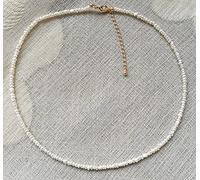 AllForYou 2-3mm Mini Button Baroque Pearl Strand Necklace Collar Elegant Real Natural Freshwater Pearl Choker Necklace Jewelry for Women