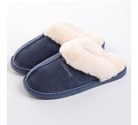 AllForYou Luxury Faux Suede Home Women Full Fur Slippers Winter Warm Plush Bedroom Non-slip Couples Shoes Indoor Ladies Furry Slipper