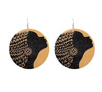 AllForYou Vintage Painted 18 Style Africa Wooden Drop Earrings For Women Statement Round African Ethnic Fashion Jewelry wholesale