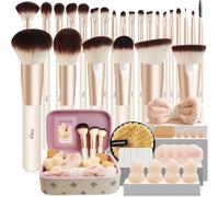 ALLFYL 49 Pcs Makeup Brushes Set, Professional Premium Make up Brushes Kit with Leather Case, Complete Makeup Brush Set for Foundation, Blush, Contour, Concealer Eye and Face Makeup Cosmetic Tools