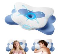 ALLFYL Memory Foam Pillow - Dual Height Comfortable Orthopedic Neck Pillow for Side, Back & Stomach Sleepers, Ergonomic Design for Neck & Shoulder Pain Relief, Anti Snore & Cervical Support (Blue)
