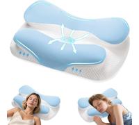 ALLFYL Memory Foam Pillow for Neck and Shoulder Pain Relief - Ergonomic Cervical Pillow with Cooling Ice Silk Cover, Dual Height Orthopedic Pillow for Side, Back & Stomach Sleepers.