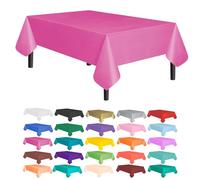 allgala 12-Pack Premium Plastic Table Cover Medium Weight Disposable Tablecloth-12PK 54"x108"-Fuschia-TC58211