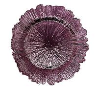 allgala 13-Inch 6-Pack Heavy Quality Plastic Round Charger Plates-Reef Purple-HD80338