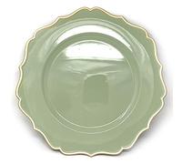 allgala 13-Inch 6-Pack Heavy Quality Round Charger Plates-Floral Sage-HD80346