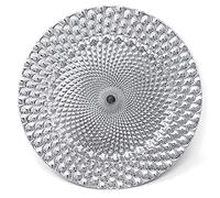allgala 13-Inch 6-Pack Heavy Quality Round Charger Plates-Peacock Silver-HD80362