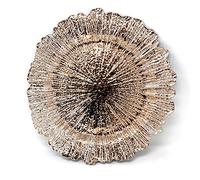 allgala 13-Inch 6-Pack Heavy Quality Round Charger Plates-Reed Rose Gold-HD80333