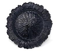 allgala 13-Inch 6-Pack Heavy Quality Round Charger Plates-Reef Black-HD80334