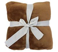 Allgala 60x45 Super Soft Flannel Plush Light Weight Throw Blanket-Caramel-BLK82304