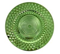 Allgala Charger Plates, 13-Inch 6-Pack Heavy Duty Plastic Diamond Pattern Sparkling Wedding Charger Plates-Green-HD80405
