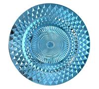 allgala Charger Plates, 13-Inch 6-Pack Heavy Duty Plastic Diamond Pattern Sparkling Wedding Charger Plates-Light Blue-HD80410