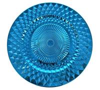 Allgala Charger Plates, 13-Inch 6-Pack Heavy Duty Plastic Diamond Pattern Sparkling Wedding Charger Plates-Turquoise-HD80406