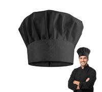 ALLGAYER 1 Pack Black Chef Hat for Men Women Adjustable Professional Chefs Cap 22cm High Breathable Cotton Baker Cooking Hat for Kitchen Catering Restaurant School Baking Party Costume (Black)