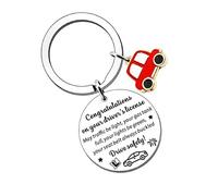 ALLGAYER 1 Pack Passed Driving Test Gifts Stainless Steel Drive Safe Keyring for New Driver Learner Girls Boys Congratulations Present