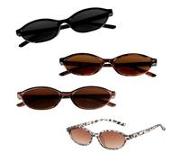 ALLGAYER 4 Pcs Oval Sunglasses Womens 90s Vintage Small PC UV Frame