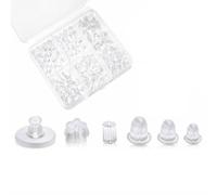 ALLGAYER 600Pcs Clear Silicone Earring Backs Soft Plastic Stud Stoppers Box