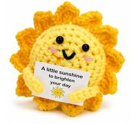 ALLGAYER Positive Sun Crochet Doll,Knitted Sunshine Emotional Support Gift