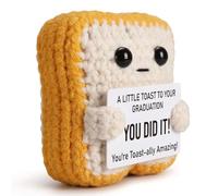 ALLGAYER Positive Toast,Handmade Graduation Gift for Her Him,Handmade Crochet Emotional Support Toast,Cute Knitted Bread Gift for Nursery, High School, University, Masters, or PHD Graduation Gifts