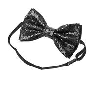 ALLGAYER Sparkly Black Bow Tie for Men and Boys - Glitter Sequin Pre-Tied Bowtie with Adjustable Strap for Party Banquet Wedding Formal Events British Style Shiny Necktie Accessories (black)
