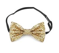 ALLGAYER Sparkly Gold Bow Tie for Men and Boys - Glitter Sequin Pre-Tied Bowtie with Adjustable Strap for Party Banquet Wedding Formal Events British Style Shiny Necktie Accessories (gold)