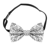 ALLGAYER Sparkly Sliver Bow Tie for Men and Boys - Glitter Sequin Pre-Tied Bowtie with Adjustable Strap for Party Banquet Wedding Formal Events British Style Shiny Necktie Accessories (silver)