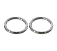 AllGIFT 2pcs 304 Stainless Steel Steel Ring Round Ring,Seamless Metal Rings for Hardware Bags Belts DIY Craft Supplies(40x6mm)