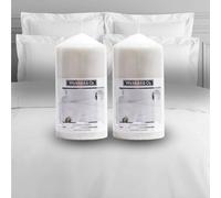 Allglazz 2X Wickford & co Clean Linen Scented Pillar Church Style Candles - 35 Hour Sold allglazz