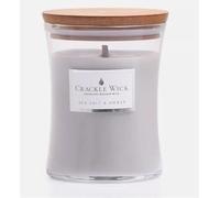 Allglazz Crackle Wick Sea Salt & Amber Crackling Wood Scented Candle, Medium Size Perfect For Christmas, Birthday, Anniversary, Housewarming Or A Lovely Treat For You Or A Loved One, Relaxing And Cosy