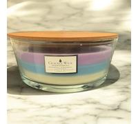 Allglazz CrackleWick Peaceful Hideaway Scented Candle, Layered Lavender, Eucalyptus, Rosemary and Vanilla, Wooden Lid, Great for Mothers Day, Teacher, Easter, Birthday, Wedding Gift