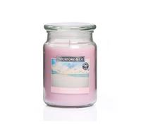Luxury Scented Blush Beaches Large Glass Jar Candle by Wickford & Co - 18oz, 95-Hour Burn Time, Ideal for Any Space & Special Occasions