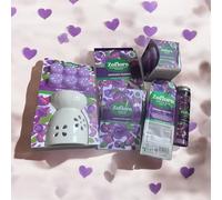 Allglazz Midnight Blooms Home Fragrance Gift Set, Ceramic Burner with Scented Crystals, Wax Melts and Candles