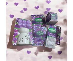 Allglazz Midnight Blooms Home Fragrance Gift Set, Ceramic Burner with Scented Crystals, Wax Melts and Candles free bespoke greetings card for any occasion