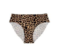 Allhaitong Leopard Brown Print Sexy Underwear For Women Soft Hipster Panties Stretch Breathable No Show Bikini Briefs