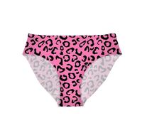 Allhaitong Leopard Pink Bottom Print Sexy Underwear For Women Soft Hipster Panties Stretch Breathable No Show Bikini Briefs