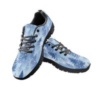 Allhaitong Mens Sneakers Tennis Shoes Casual Black Sole Lace Up Sneakers Fashion Comfortable Walking Running Shoes Trees Blue Print