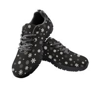 Allhaitong Mens Sneakers Tennis Shoes Casual Black Sole Lace Up Sneakers Fashion Comfortable Walking Running Shoes Snowflake Print