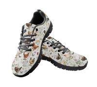 Allhaitong Men's Walking Shoes Fashion Sneakers Comfortable Athletic Casual Non-Slip Sports Running Shoes Chicken Floral Print