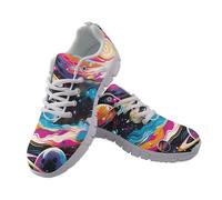 Allhaitong Womens Shoes Running Sneakers Galaxy Space Print Breathable Mesh Walking Shoes Athletic Workout Gym Running Shoe for Travel Jogging Sports
