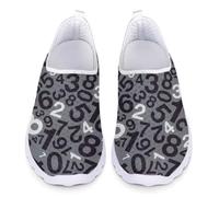 Allhaitong Work Shoes Numbers Print Casual Walking Sneakers Classic Athletic Workout Travel Mesh Flat Footwear for Men College Students High School Boys