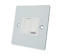 Alliance Electrical FPCSFSWH Polished Chrome Flat Spur White Insert Plastic Rocker Switch-13 Amp Switched Fused Connection Unit, 240 V